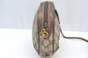 Authentic GUCCI Web Sherry Line Shoulder Cross Bag GG PVC Leather Brown 4668H