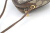 Authentic GUCCI Web Sherry Line Shoulder Cross Bag GG PVC Leather Brown 4668H