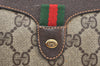 Authentic GUCCI Web Sherry Line Shoulder Cross Bag GG PVC Leather Brown 4668H