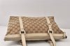 Authentic GUCCI Abbey Shoulder Tote Bag GG Canvas Leather 141470 Brown 4668K
