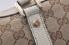 Authentic GUCCI Abbey Shoulder Tote Bag GG Canvas Leather 141470 Brown 4668K
