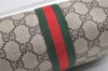 Authentic GUCCI Web Sherry Line Clutch Hand Bag GG PVC Leather Brown Junk 4669K