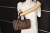 Authentic FENDI Zucca Hand Boston Bag Purse Canvas Leather Brown 4670K