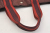 Authentic HERMES Vintage Fourre Tout MM Hand Tote Bag Canvas Wine Red 4671J
