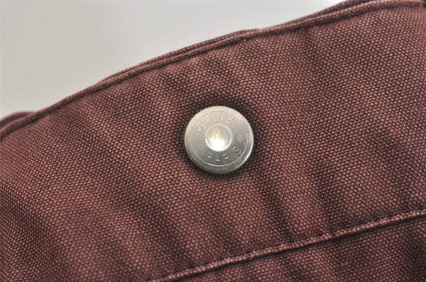 Authentic HERMES Vintage Fourre Tout MM Hand Tote Bag Canvas Wine Red 4671J