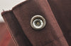 Authentic HERMES Vintage Fourre Tout MM Hand Tote Bag Canvas Wine Red 4671J