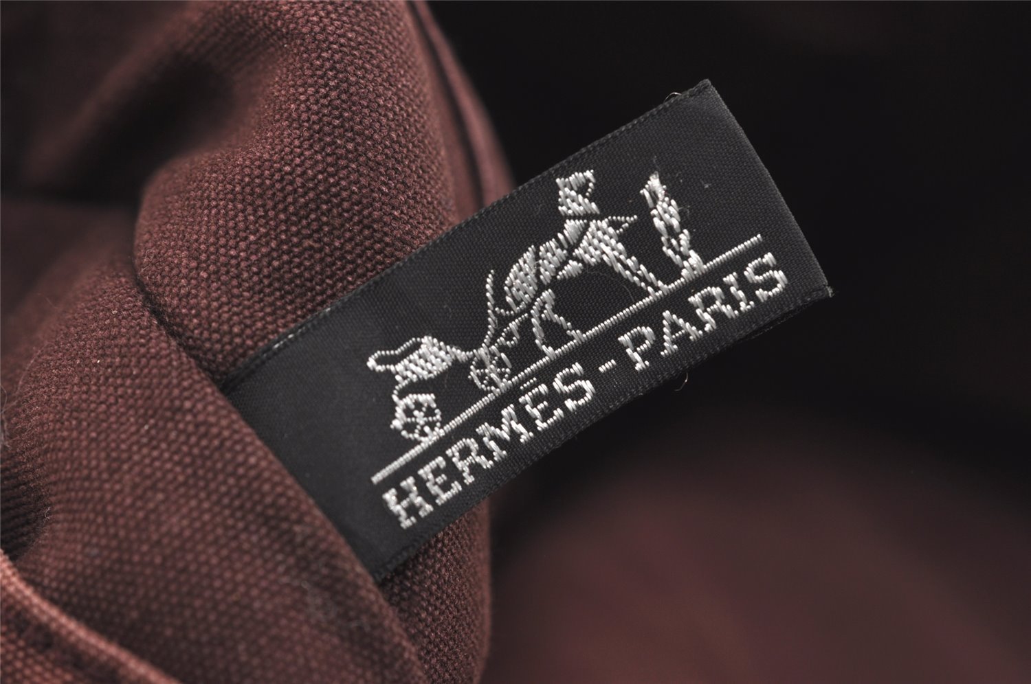 Authentic HERMES Vintage Fourre Tout MM Hand Tote Bag Canvas Wine Red 4671J