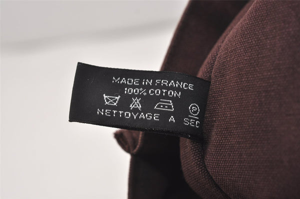 Authentic HERMES Vintage Fourre Tout MM Hand Tote Bag Canvas Wine Red 4671J