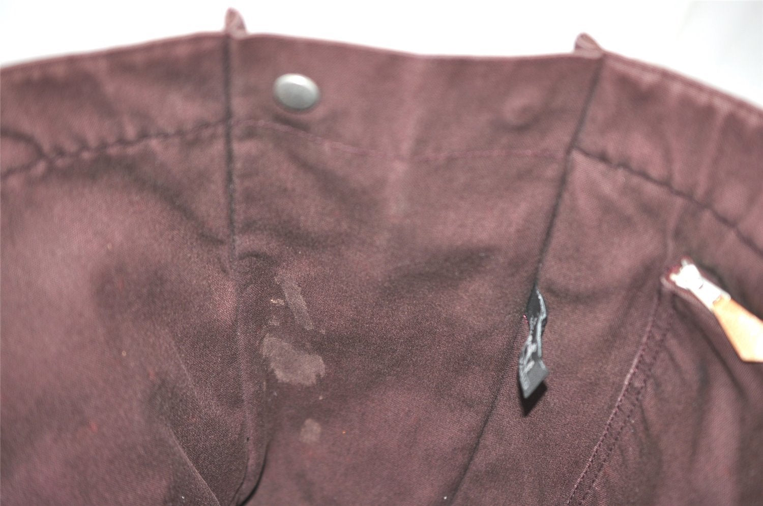 Authentic HERMES Vintage Fourre Tout MM Hand Tote Bag Canvas Wine Red 4671J