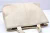 Authentic BURBERRY Vintage Leather Hand Bag Cream White 4671K