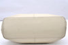 Authentic BURBERRY Vintage Leather Hand Bag Cream White 4671K