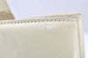 Authentic BURBERRY Vintage Leather Hand Bag Cream White 4671K