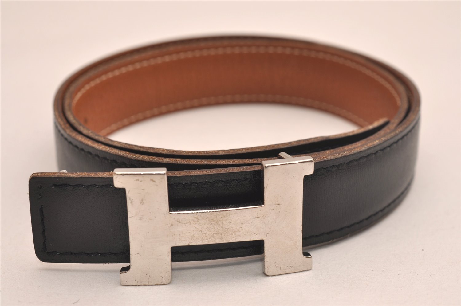 Authentic HERMES Mini Constance Leather Belt Size 65cm 25.6