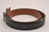 Authentic HERMES Mini Constance Leather Belt Size 65cm 25.6" Black Brown 4672J