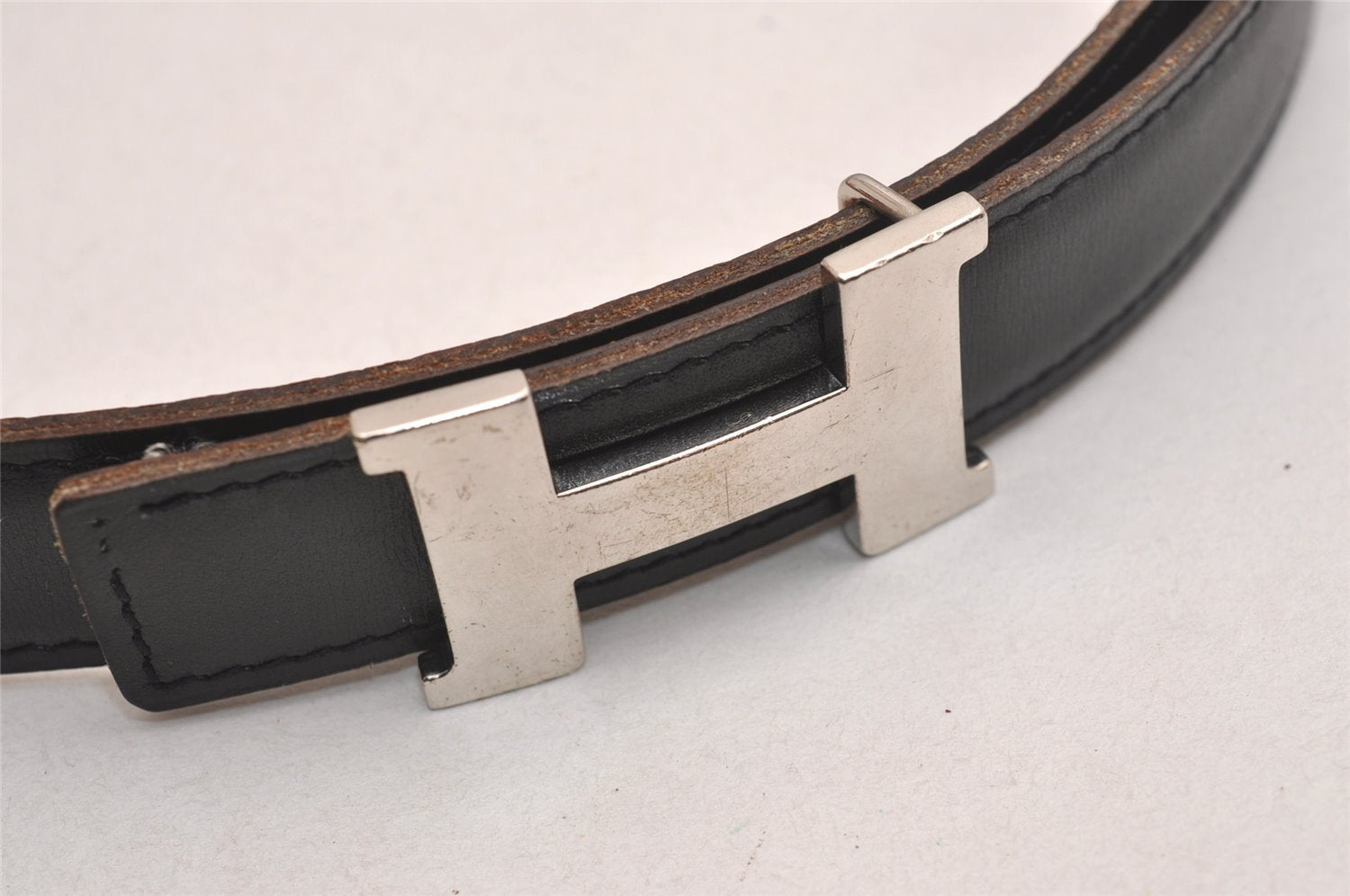 Authentic HERMES Mini Constance Leather Belt Size 65cm 25.6
