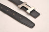 Authentic HERMES Mini Constance Leather Belt Size 65cm 25.6" Black Brown 4672J