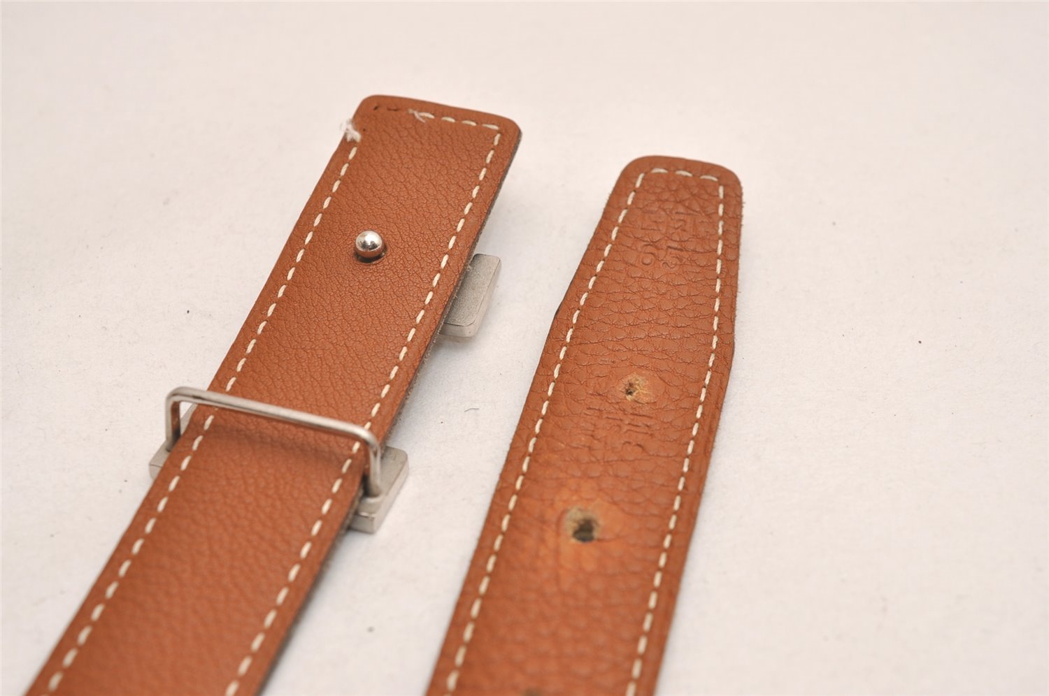 Authentic HERMES Mini Constance Leather Belt Size 65cm 25.6