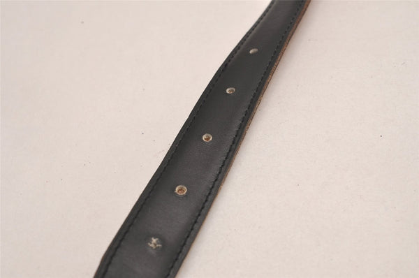 Authentic HERMES Mini Constance Leather Belt Size 65cm 25.6" Black Brown 4672J