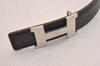 Authentic HERMES Mini Constance Leather Belt Size 65cm 25.6" Black Brown 4672J