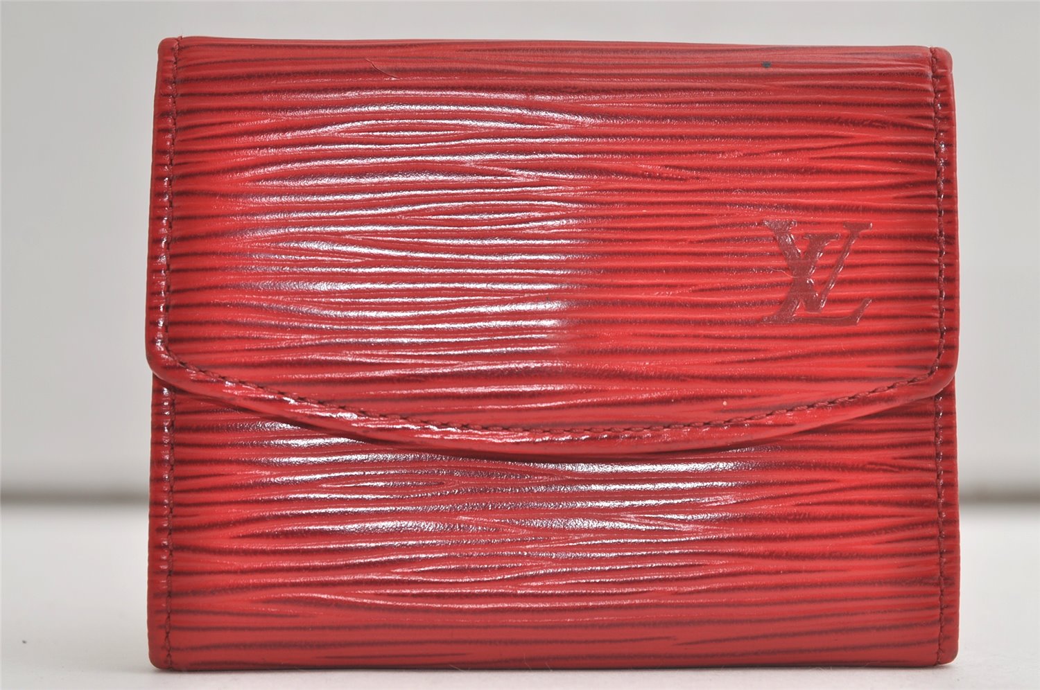 Authentic Louis Vuitton Epi Porte Monnaie Simple Coin Purse Red M63417 LV 4672K