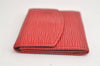 Authentic Louis Vuitton Epi Porte Monnaie Simple Coin Purse Red M63417 LV 4672K