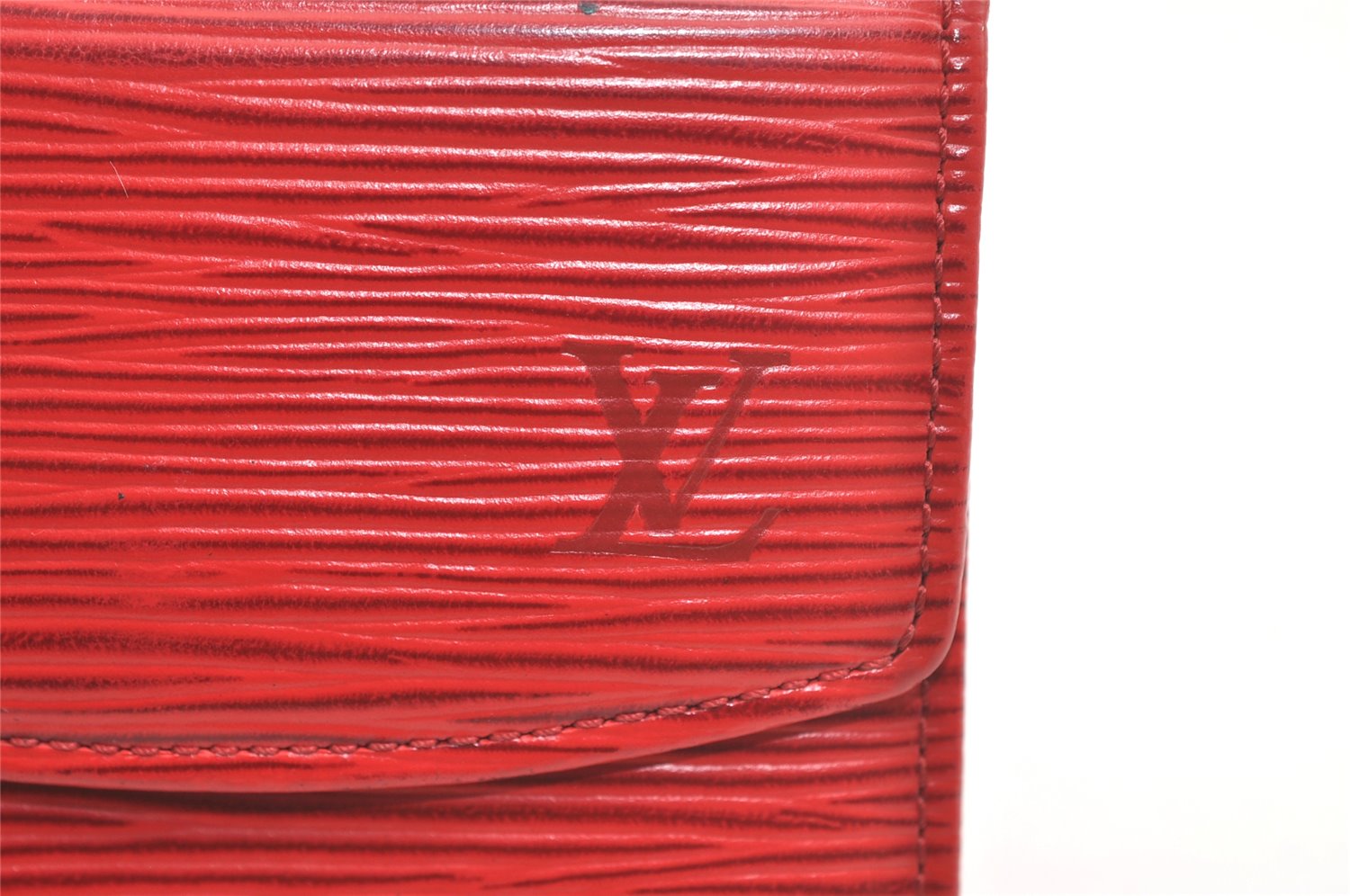 Authentic Louis Vuitton Epi Porte Monnaie Simple Coin Purse Red M63417 LV 4672K