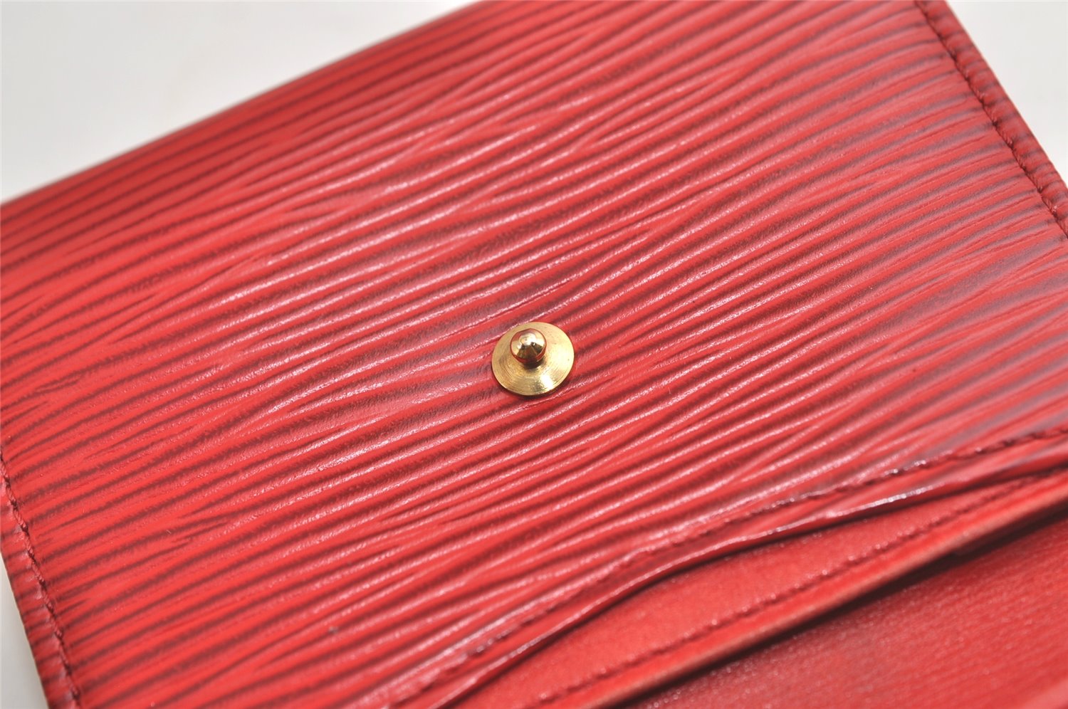 Authentic Louis Vuitton Epi Porte Monnaie Simple Coin Purse Red M63417 LV 4672K