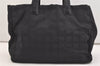 Authentic CHANEL New Travel Line Shoulder Tote Bag Nylon Leather Black 4673J