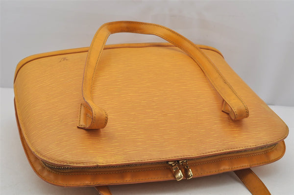 Authentic Louis Vuitton Epi Lussac Shoulder Tote Bag Yellow M52289 LV 4675J