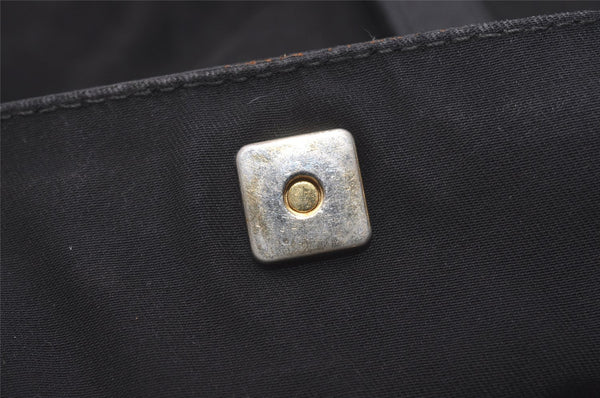 Authentic GUCCI Abbey Shoulder Tote Bag GG Canvas Leather 141472 Black 4676I