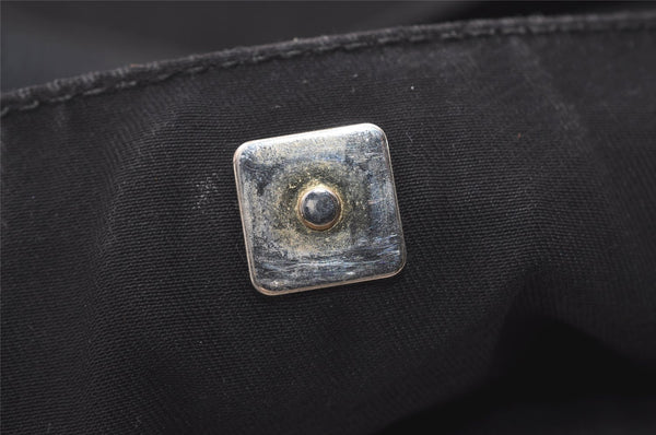 Authentic GUCCI Abbey Shoulder Tote Bag GG Canvas Leather 141472 Black 4676I