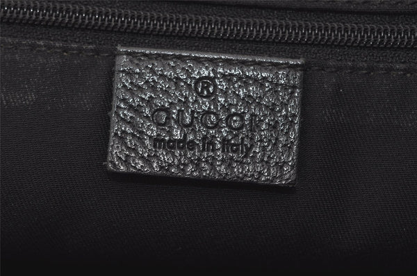 Authentic GUCCI Abbey Shoulder Tote Bag GG Canvas Leather 141472 Black 4676I