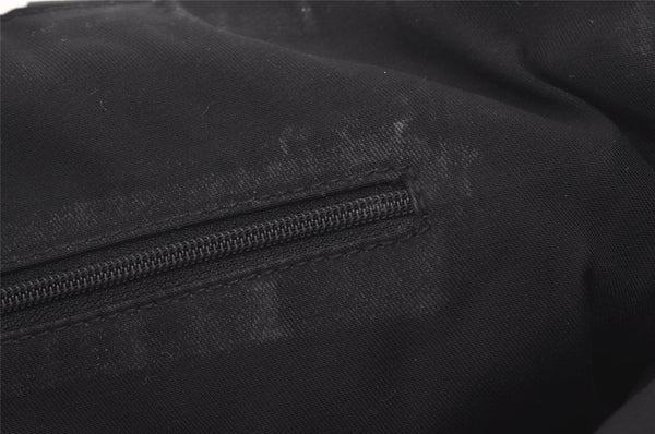 Authentic GUCCI Abbey Shoulder Tote Bag GG Canvas Leather 141472 Black 4676I