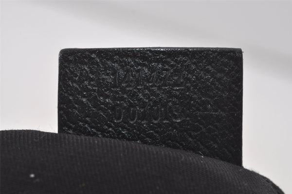 Authentic GUCCI Abbey Shoulder Tote Bag GG Canvas Leather 141472 Black 4676I