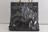 Authentic CHANEL Vintage CC Logo Chain Shoulder Tote Bag Enamel Black 4676K