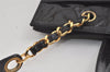 Authentic CHANEL Vintage CC Logo Chain Shoulder Tote Bag Enamel Black 4676K