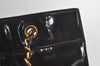 Authentic CHANEL Vintage CC Logo Chain Shoulder Tote Bag Enamel Black 4676K