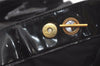 Authentic CHANEL Vintage CC Logo Chain Shoulder Tote Bag Enamel Black 4676K