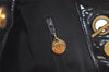 Authentic CHANEL Vintage CC Logo Chain Shoulder Tote Bag Enamel Black 4676K