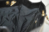 Authentic CHANEL Vintage CC Logo Chain Shoulder Tote Bag Enamel Black 4676K