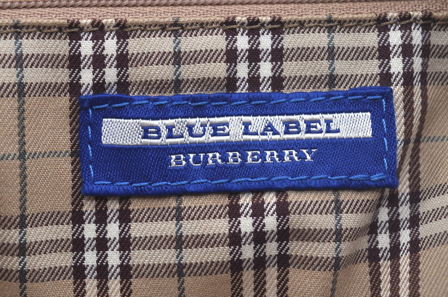 Authentic BURBERRY BLUE LABEL Vintage Shoulder Tote Bag Leather Beige 4677J