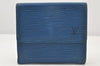 Authentic Louis Vuitton Epi Bifold Long Wallet Purse Blue Cream Red 8Set 4677K