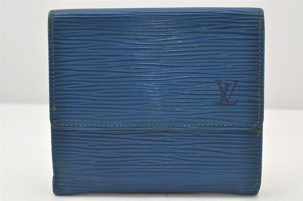 Authentic Louis Vuitton Epi Bifold Long Wallet Purse Blue Cream Red 8Set 4677K