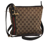 Auth GUCCI Web Sherry Line Shoulder Bag GG Canvas Leather 144388 Brown 4680J