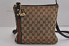 Auth GUCCI Web Sherry Line Shoulder Bag GG Canvas Leather 144388 Brown 4680J