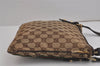 Auth GUCCI Web Sherry Line Shoulder Bag GG Canvas Leather 144388 Brown 4680J