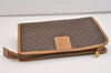 Authentic CELINE Macadam Blason Pattern Clutch Hand Bag PVC Leather Brown 4681J