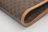 Authentic CELINE Macadam Blason Pattern Clutch Hand Bag PVC Leather Brown 4681J