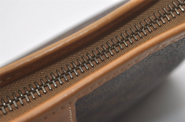 Authentic CELINE Macadam Blason Pattern Clutch Hand Bag PVC Leather Brown 4681J