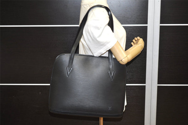 Authentic Louis Vuitton Epi Lussac Shoulder Tote Bag Black M52282 LV 4681K